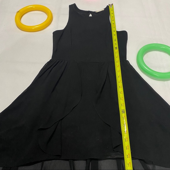 Lush Asymmetrical Black Dress - Picture 10 of 10